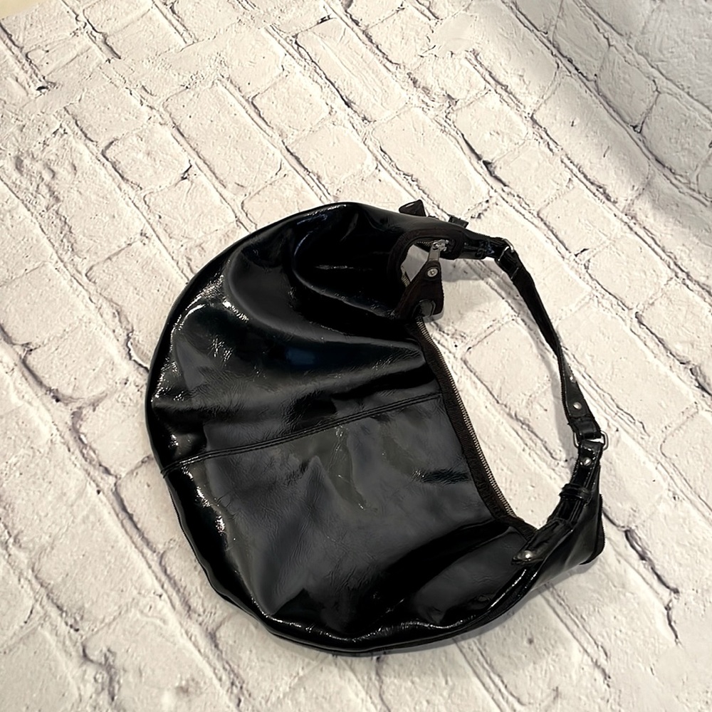 Black Patent Leather Hobo Style Purse by GAP